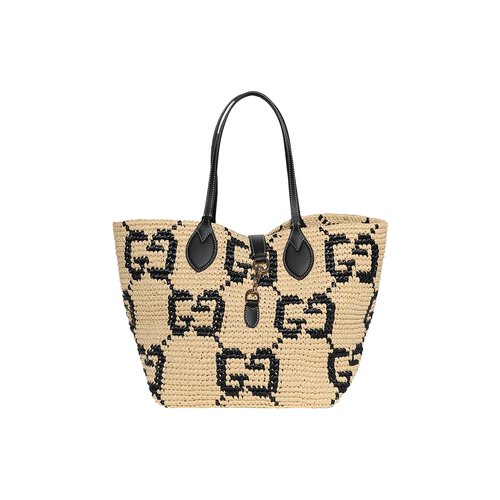 Gucci Woven Medium Tote Bag | Tan | Size Onesize - 818222-9AAGM-8763