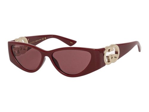 Gucci Wrap Sunglasses - Burgundy Burgundy/Red (Gg1824S/003)