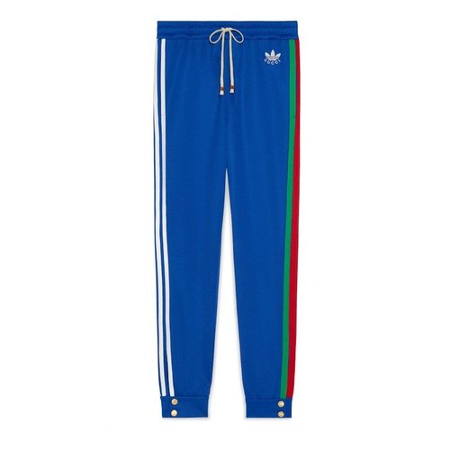 Gucci x adidas Cotton Jersey Jogging Pant - Cobalt Blue - 696269