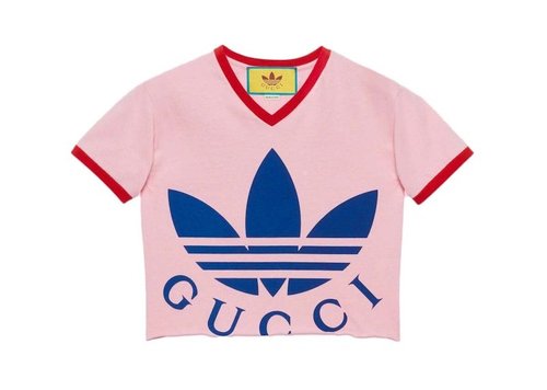 Gucci x adidas Cropped T-Shirt - Pink - ‎693637XJEB15939