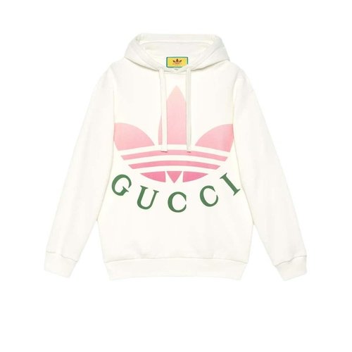 Gucci x adidas Jersey Hooded Sweatshirt - White - 717427