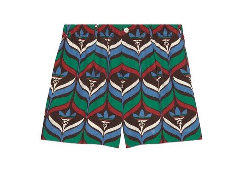 Gucci x adidas Trefoil Print Shorts 'Brown/Green