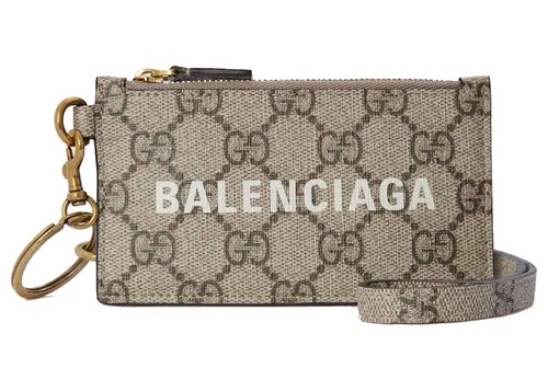 Gucci x Balenciaga The Hacker Project Card Case with Strap - Beige/Ebony
