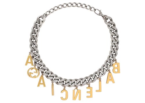 Gucci x Balenciaga The Hacker Project Choker with Balenciaga Script - Gold/Silver