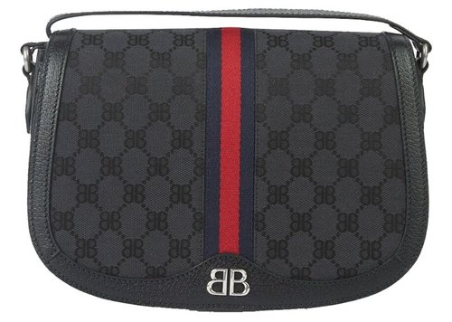 Gucci x Balenciaga The Hacker Project Medium Shoulder Bag - Black