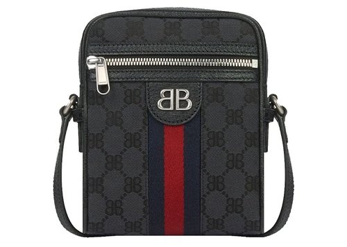 Gucci x Balenciaga The Hacker Project Shoulder Zip Bag - Black