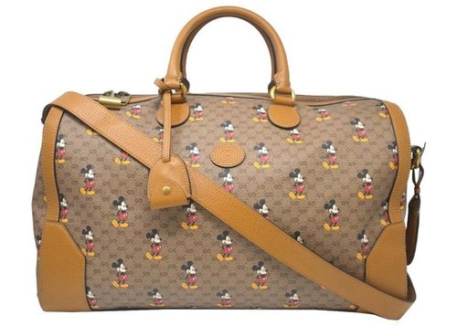 Gucci x Disney Monogram Duffle Travel Bag - Beige/Ebony