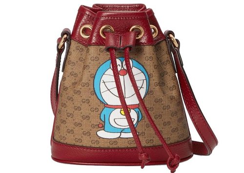 Gucci x Doraemon Bucket Bag Mini - Ebony/Beige