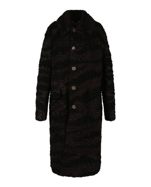 Gucci Zebra Pattern Shearling Coat - Black - 665621-XSACJ-1212