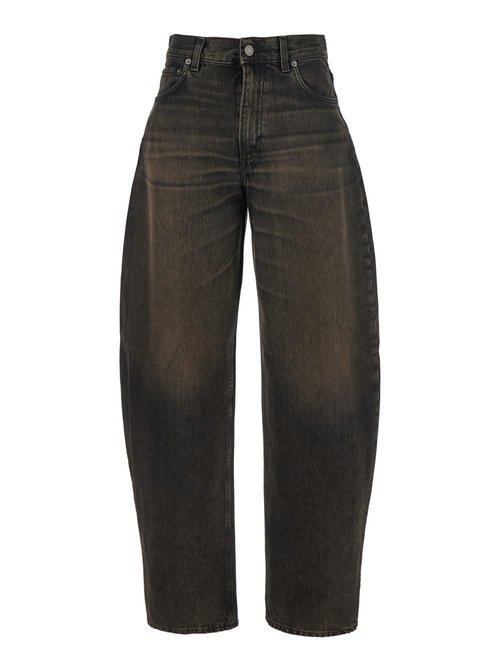 Haikure bibi Brown Jeans With Logo Patch On The Rear And Tapered Leg In Denim - HEW03351DF174L0897