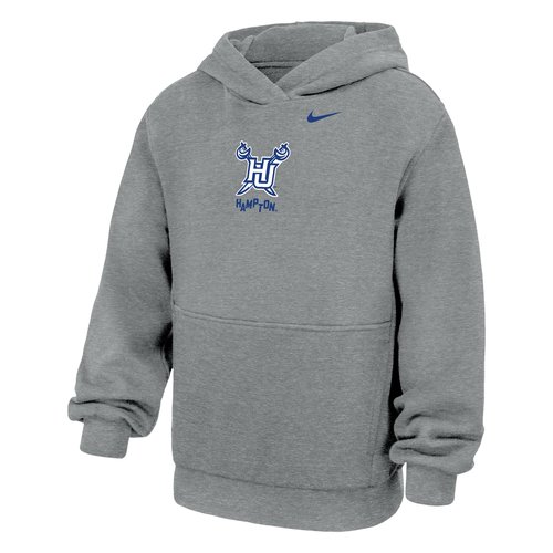 Hampton University Club Fleece Nike College Hoodie - Dark Grey Heather - B31048HMTU25-DHR