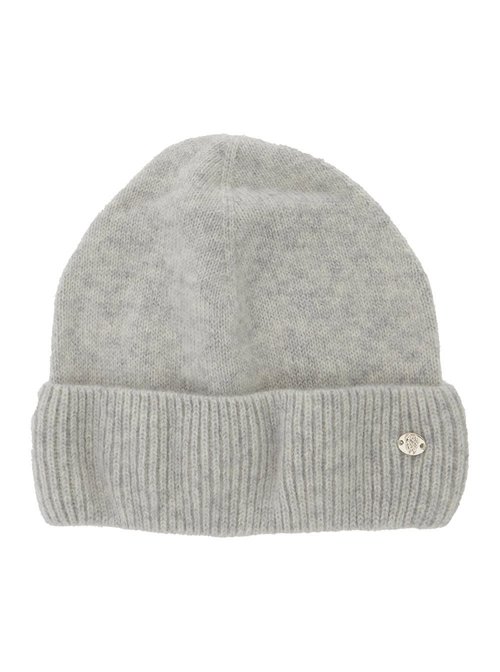Helen Kaminski vivian Grey Beanie With Logo Plaque Detail On The FrOnt In Cashmere - HAT52143LIGHTGREY