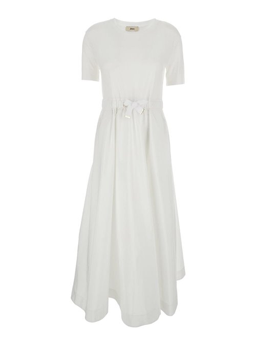 Herno LOng Dress With Bow On The FrOnt In White Tech Fabric For - AB000032D520561000