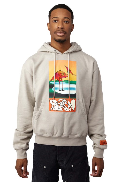 Heron Preston Abstract Hoodie - Grey/Orange - HMBB017S22JER0060920