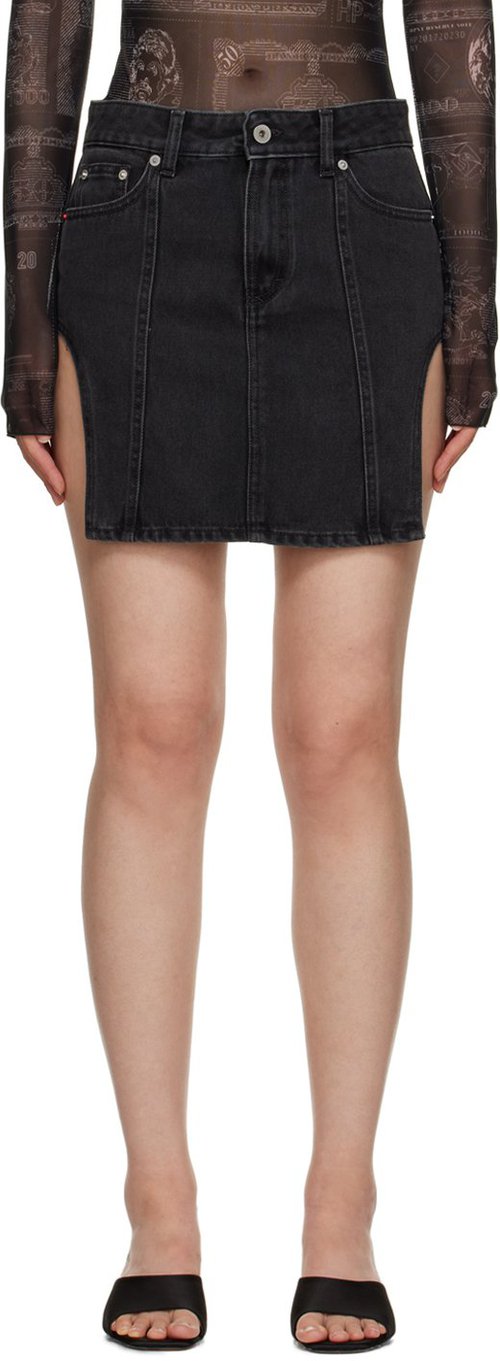 Heron Preston Black Cut Out Skirt - Black No Color - HWYF011S23DEN0011000