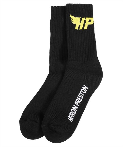 Heron Preston Black & Yellow HP Fly Socks - Black Yellow - HMRA008F23KNI0031015