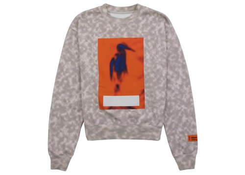 Heron Preston Censored Heron Crewneck Sweatshirt - Beige Orange - HMBA016F21JER0046122