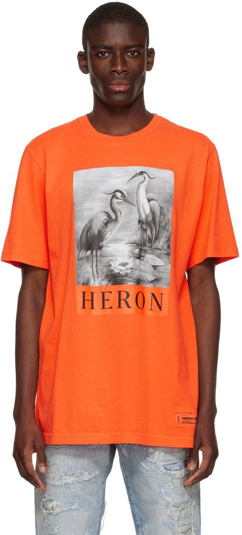 Tシャツ・カットソー HERON PRESTON Men T Shirts HMAA032C99JER0022201 ORANGE 20195069_50342507_600.jpg