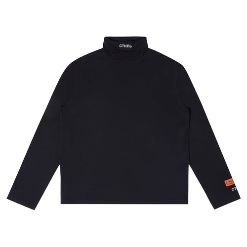 Heron Preston CTNMB Long-Sleeve Rollneck - Black/White - HMAB027C99JER0011001