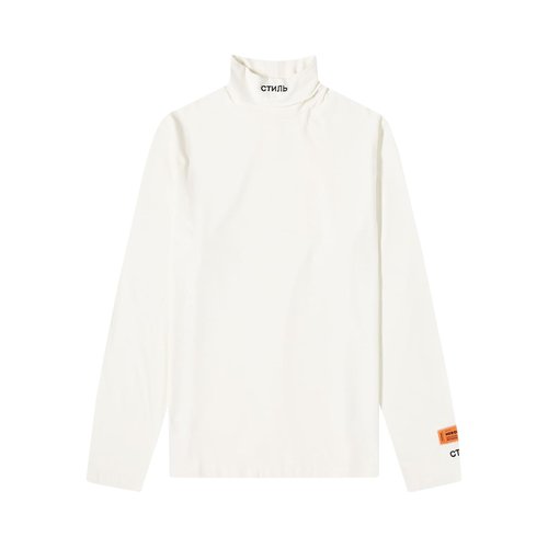 Heron Preston CTNMB Long-Sleeve Rollneck - White Black - HMAB027C99JER0010110