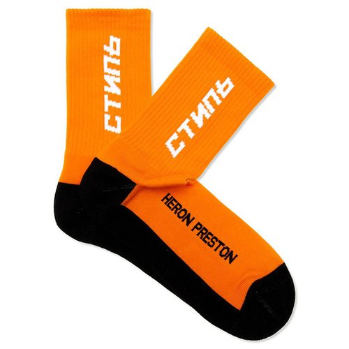 Heron Preston CTNMB Long Socks - Orange/White - HMRA002F197690221901