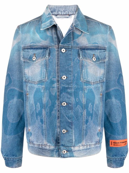 Heron Preston Heron Camou Reg Jacket Denim - HMYE008F21DEN0034045