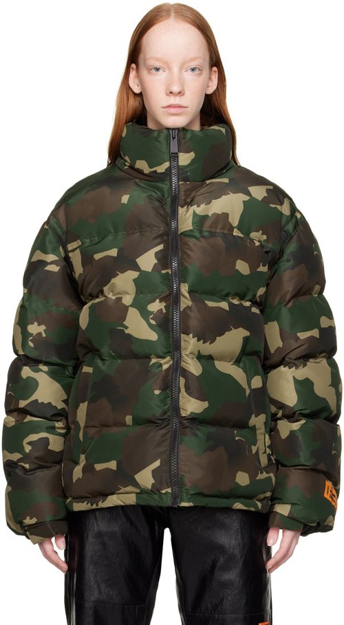 Heron Preston Green Camo Puffer Jacket - Camo Green No Color - HMED010F22FAB0025900