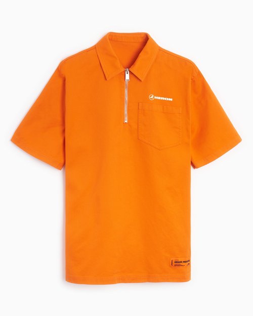 Heron Preston Half Zip Short Sleeve Polo - HMGA032S22FAB0022201