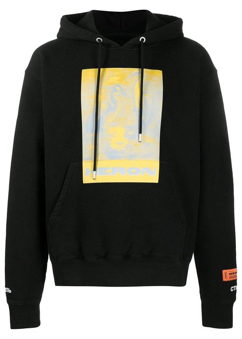Heron Preston Halo Herons Hoodie - Black/Yellow - HMBB015R21JER0021018