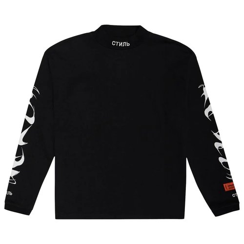 Heron Preston HP Brush Long-Sleeve Turtleneck - Black White - HMAB017F21JER0011001