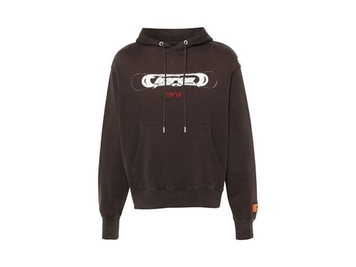 Heron Preston HP IYKYK Drawstring Hoodie - Brown - HMBB024F23JER0066001