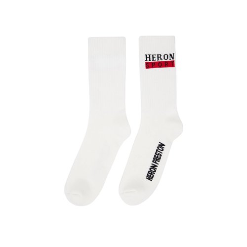 Heron Preston Sport Long Socks - White/Red - HMRA008S23KNI0040125
