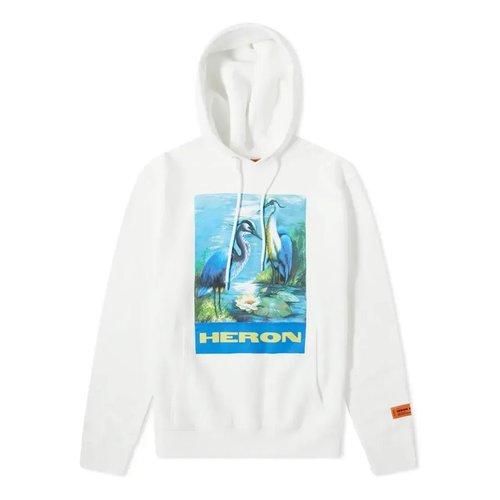 Heron Preston SS21 Herons Popover Hoodie - White - HMBB004F198080010288