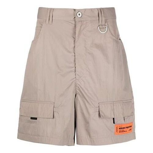 Heron Preston SS21 Spray Cotton Shorts - Tan - HMCB005R21FAB0016100