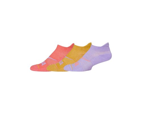 HOKA ONE ONE No-Show Run Socks 3-Pack Quarter Length Socks - Aster Flower/Varsity Yellow/Grapefruit - 1122930-AWR
