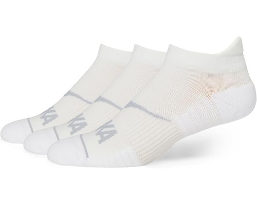 HOKA ONE ONE No-Show Run Socks 3-Pack Quarter Length Socks - White/White/White - 1122930-WHTWH