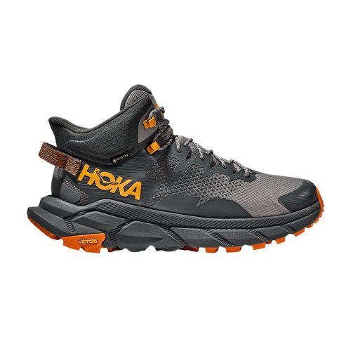HOKA ONE ONE Trail Code GORE-TEX | Grey | Size 8 - Castlerock/Persimmon Orange - 1123165-CPOR