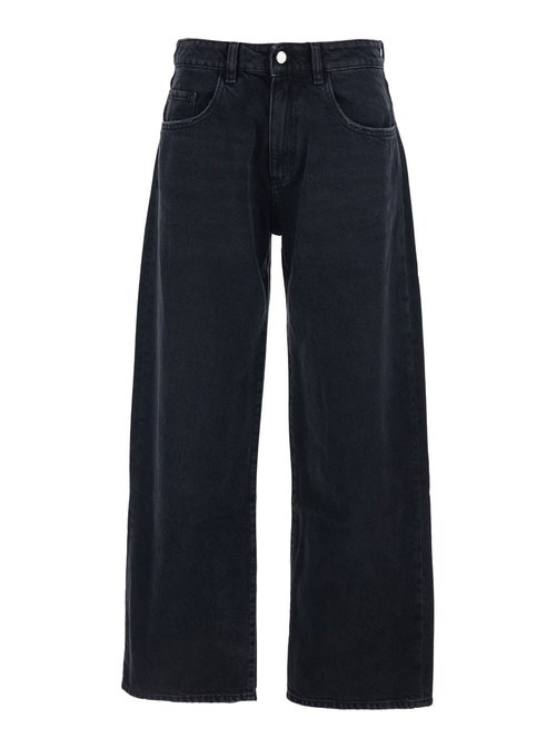 IcOn Denim bea Black Jeans With Wide Leg And Logo Patch On The Rear In Denim - BEAGR1020
