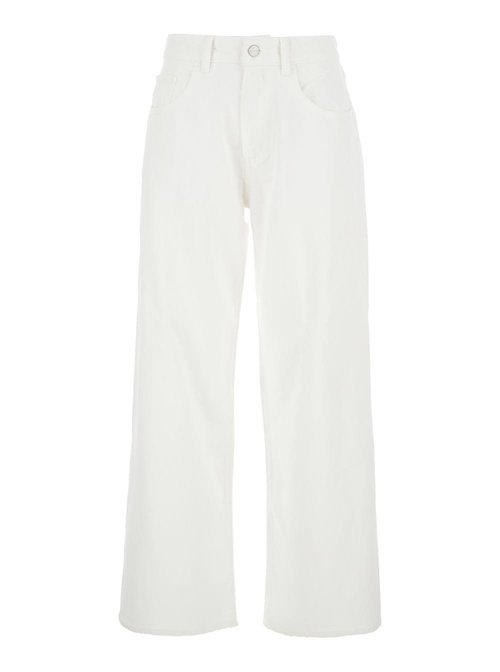 IcOn Denim bea White Five Pocket Jeans With Logo Patch On The Back In CottOn - BEAPT2010