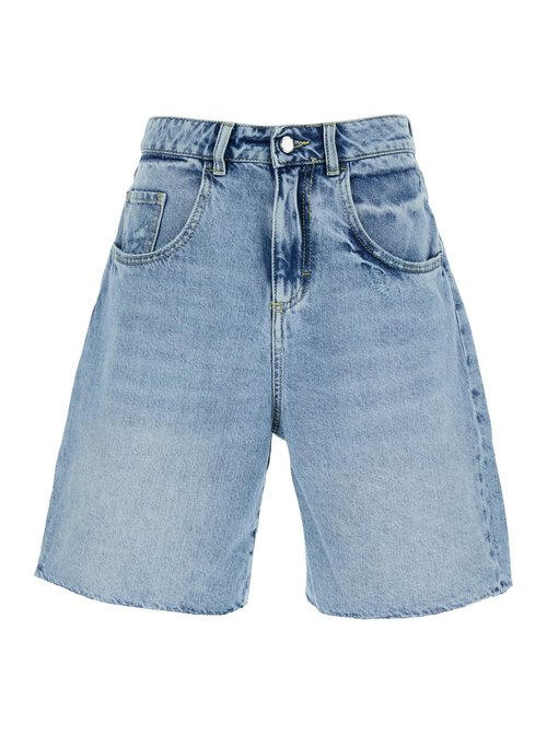 IcOn Denim Blue Bermuda Pants With Logo Patch On The Rear In Denim - LEAID8662