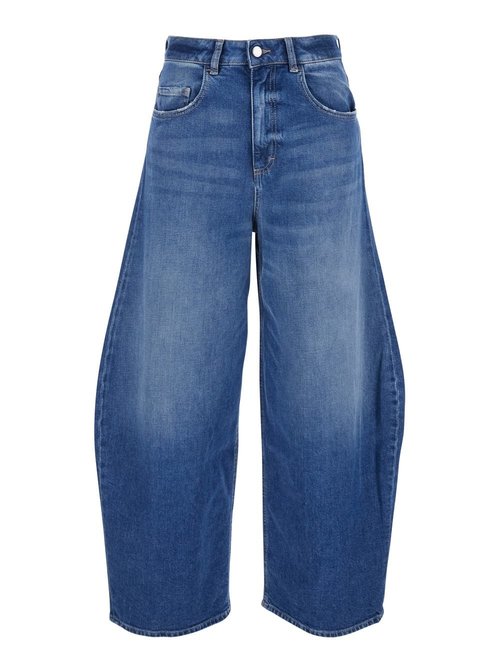 IcOn Denim Blue Jeans With Wide Leg And Logo Patch On The Rear In Denim - GINNYID8846