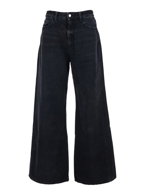 IcOn Denim debby Black Jeans With Wide Leg And Logo Patch On The Rear In Denim - DEBBY GR1022