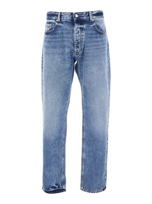 IcOn Denim Light Blue Jeans With Belt Loops And Logo Patch On The Rear In Denim Man - KANYEID8692
