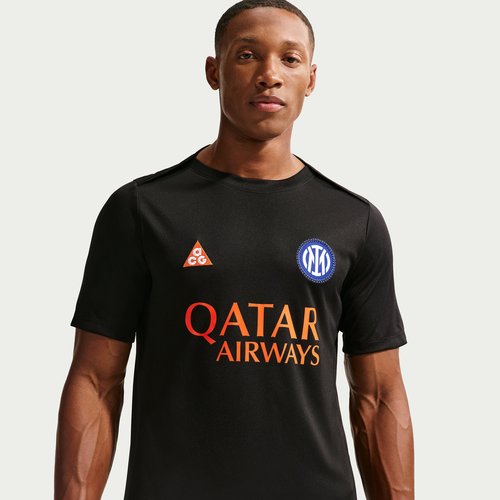 Inter Milan Academy Pro SE Nike ACG Dri-FIT Soccer Short-Sleeve Pre-Match Top - Black/Safety Orange - IB3807-010