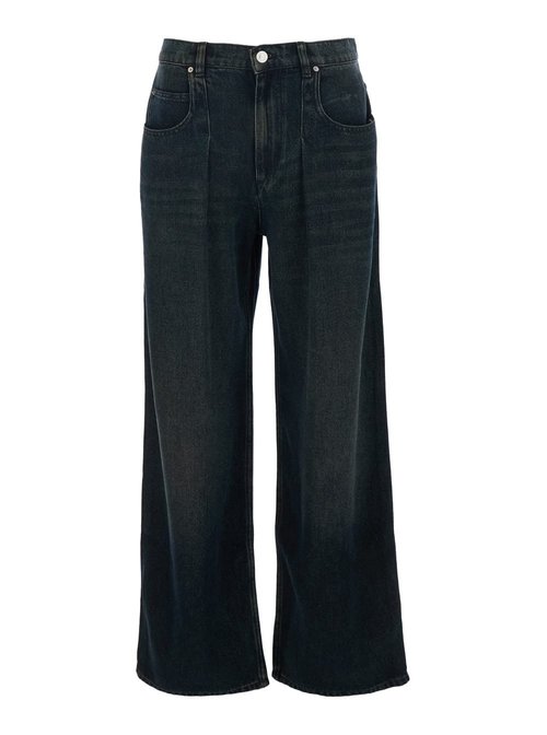 Isabel Marant rodayna Blue Jeans With Logo Patch On The Rear In Denim - PA0554FBD1H03I30YB