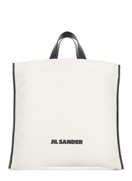 Jil Sander border Book Tote Square Shopping Bag - White - J07WD0105P7060_280