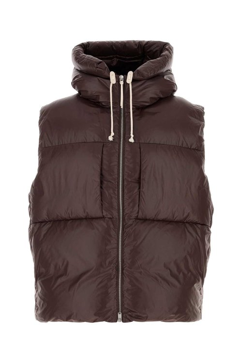Jil Sander Brown Nylon Sleeveless Down Jacket - J47AF0161-70007-202
