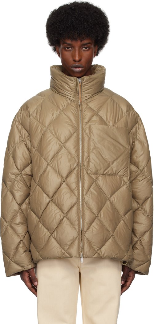Jil Sander Brown Quilted Down Jacket - Beaver - J47AF0141-J7000-218