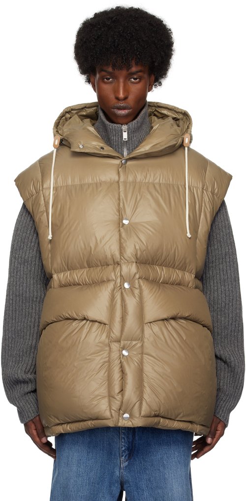 Jil Sander Brown Quilted Down Vest - Beaver - J47AF0143-J7000-218