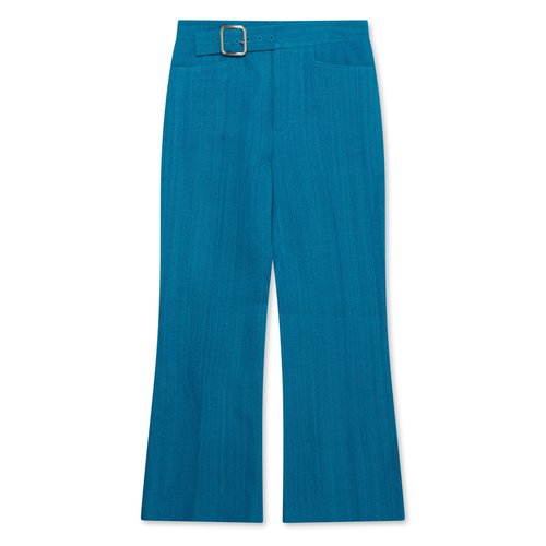 Jil Sander Cropped Trousers - Turquoise - J01KA0116